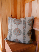 Load image into Gallery viewer, Mour Hand Block Printed Linen Pillow | Coral
