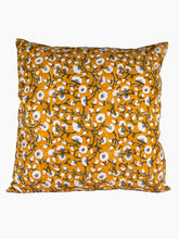 Load image into Gallery viewer, Izna Hand Block Printed Linen Pillow | Mustard on White
