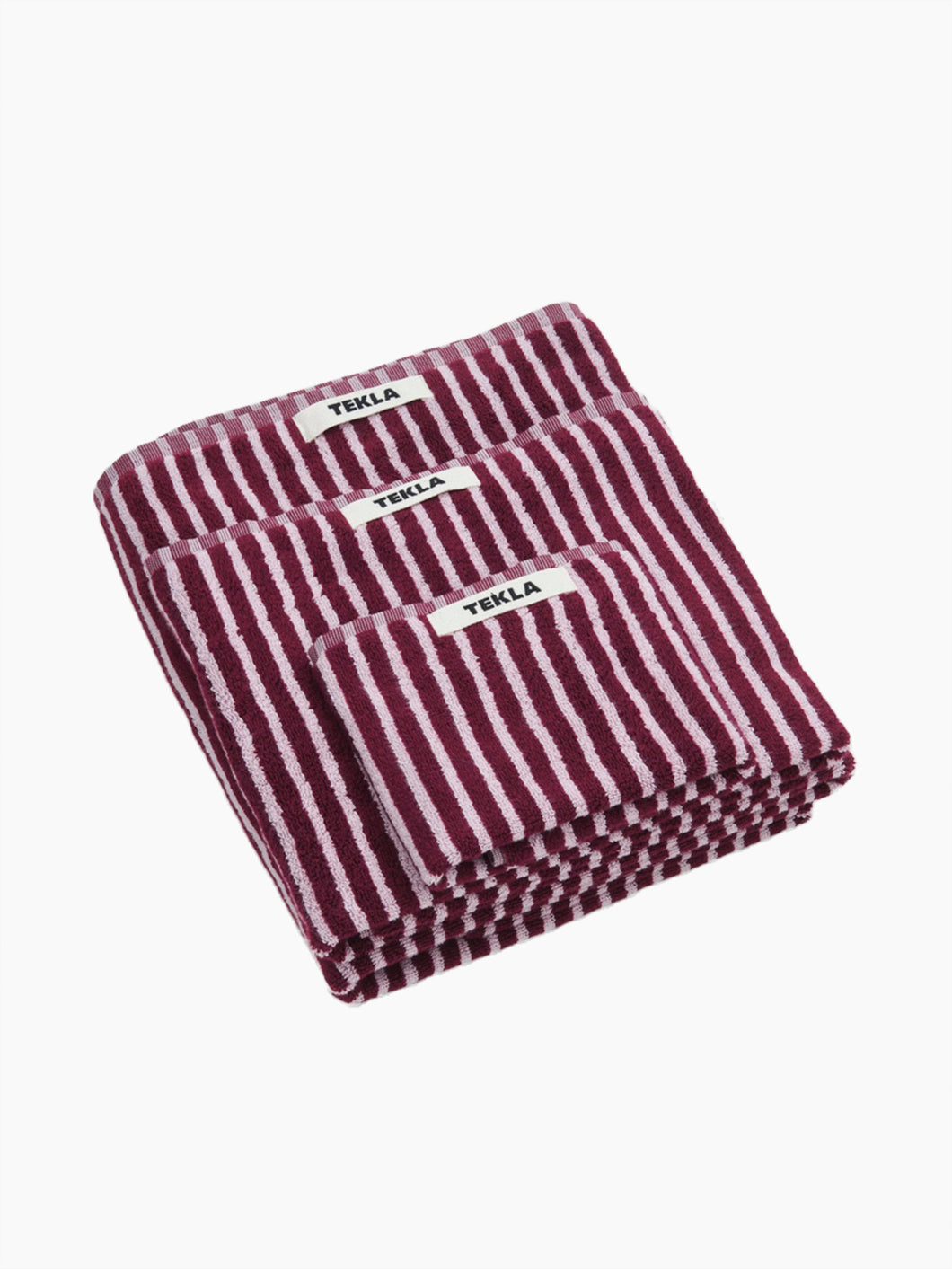 Organic Cotton Striped Towels | Red & Rose