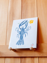 Load image into Gallery viewer, Ty Williams Original Drawing | Navy Blue Lobster with Yellow Flower
