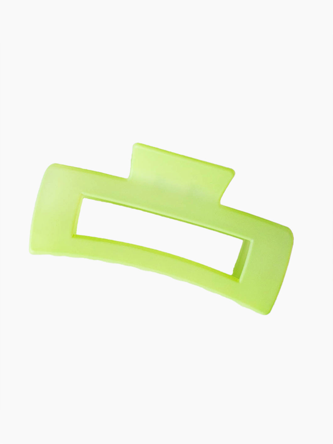 Matte Long Square Hair Clip in Lime