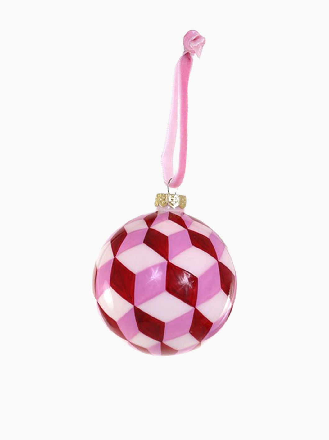 Tumbling Blocks Bauble | Pink